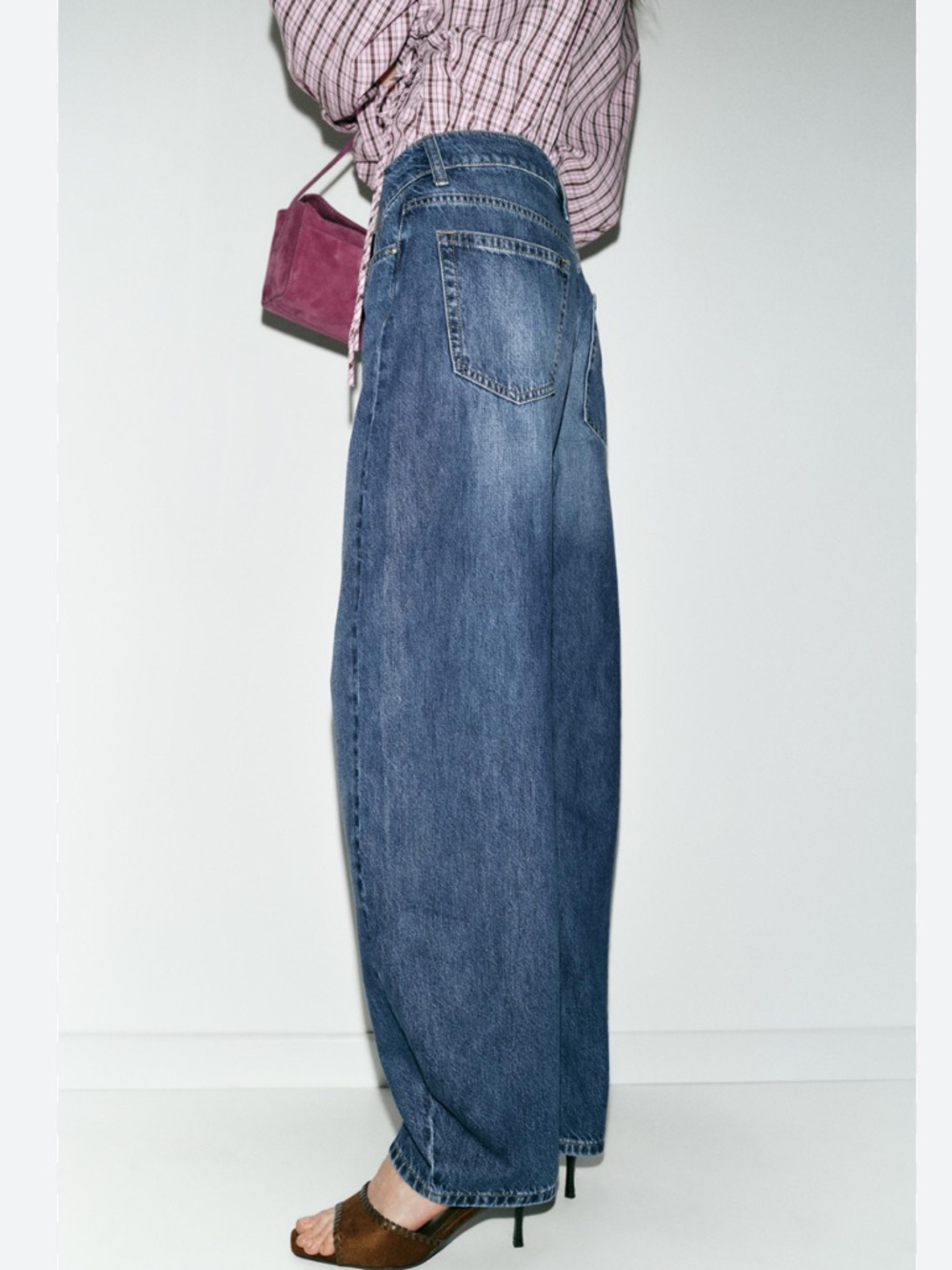 Zara Blue Wide Leg Flare Jeans
